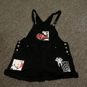 Marvel Women's Black Dungarees-overalls